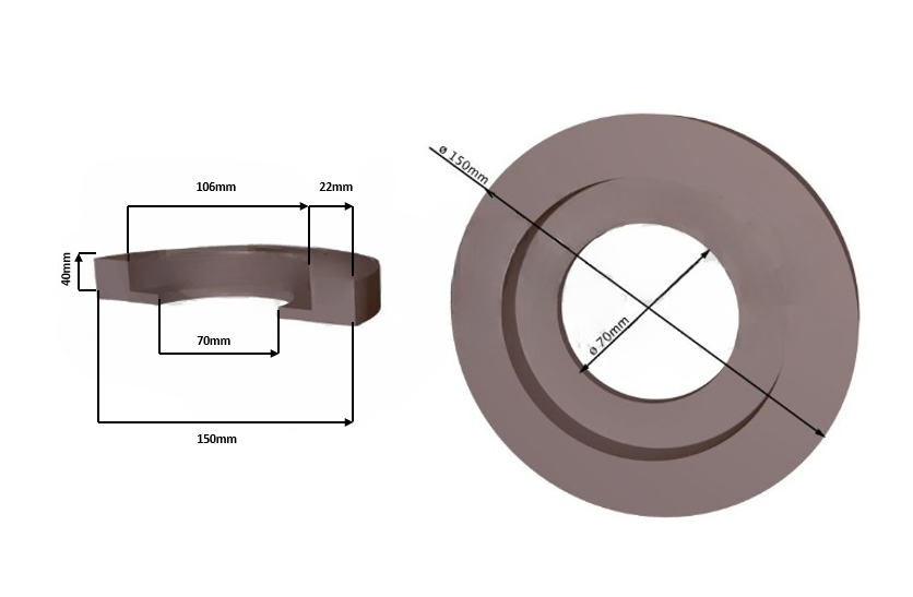 Cup Wheel Ø150x40x70 10S120 - Image 1